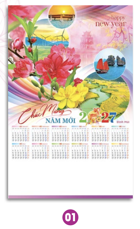 Lịch 1 Tờ - Mẫu 01