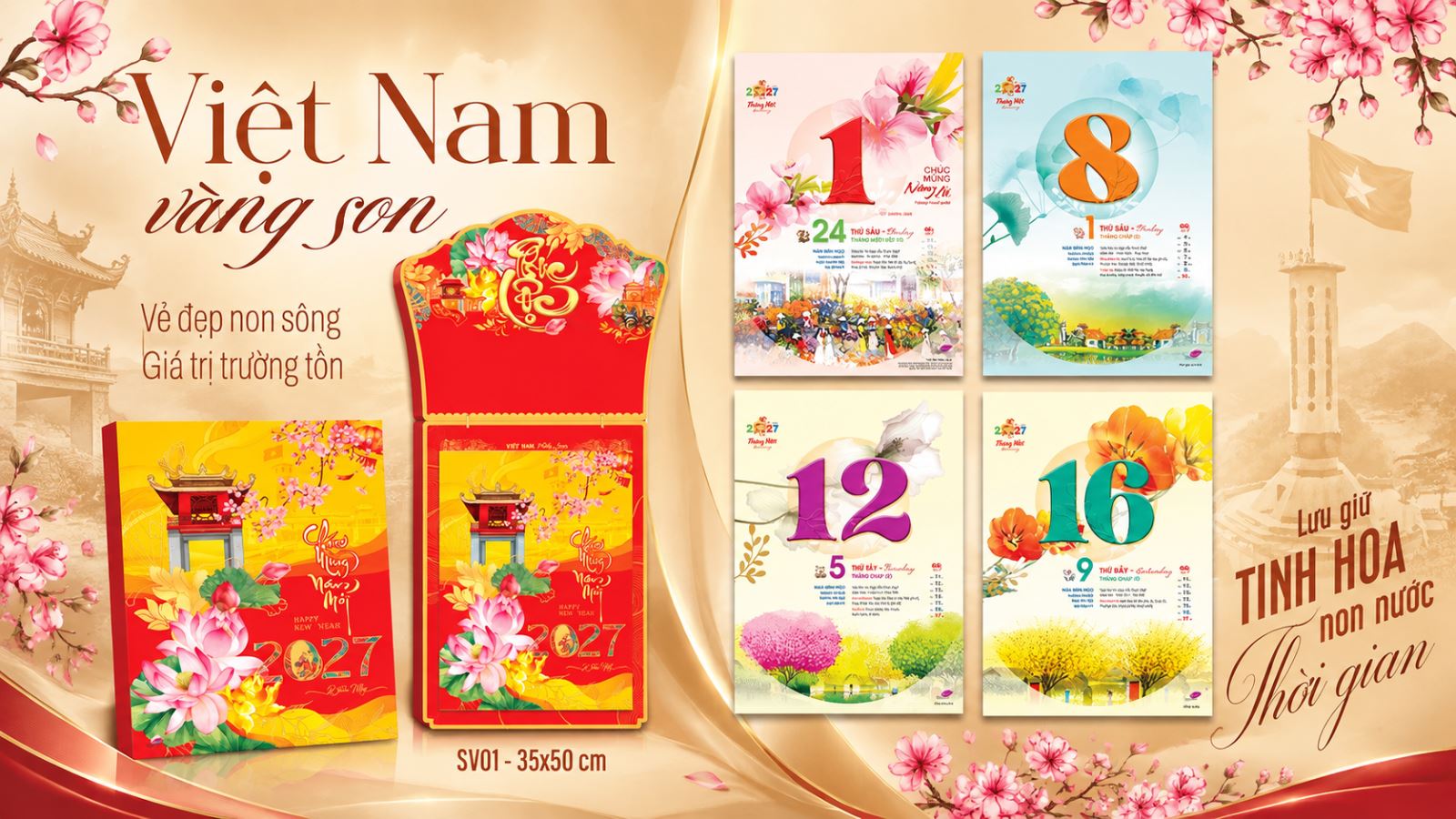 SV01 Việt Nam Vàng Son - Lịch Tết 2027