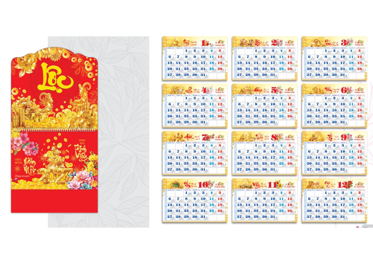 SV17 - Đinh Mùi Thịnh Vượng - Lịch 12 tháng 2027
