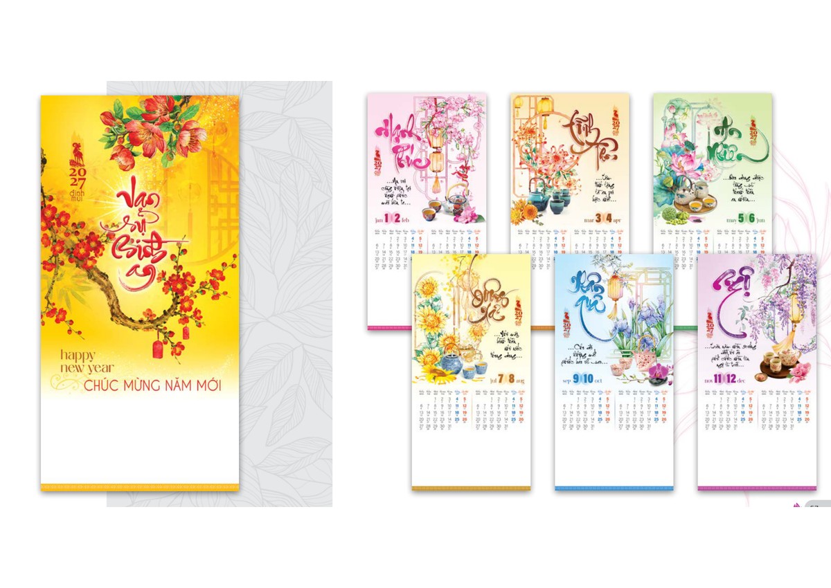 SV46 - Thư Pháp Trà Việt - Lịch 7 tờ 2027