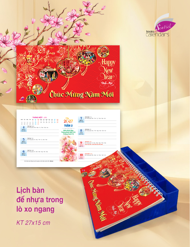 Lịch Để Bàn Đế Nhựa Trong - Mẫu 02