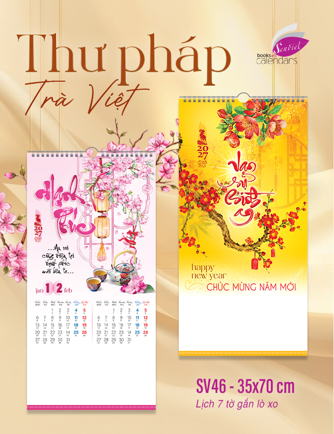 Lịch 7 Tờ - Thư Pháp Trà Việt